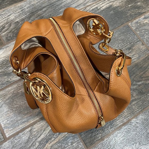 New Michael Kors Brown Large Shoulder Logo Tote - Picture 8 of 8